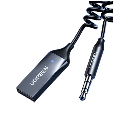 Ugreen Usb A Male to 3.5mm Jack Audio Bluetooth Receiver with Microphone 20KHz Aux Adapter (1.2M)