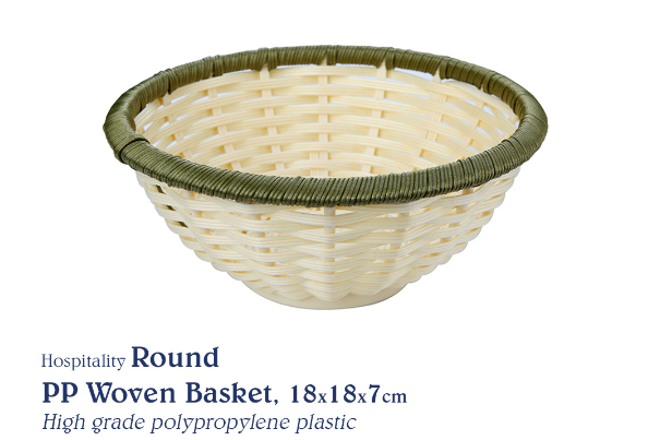 Chef's Classics Hospitality Round PP Woven Basket, 18x18x7cm