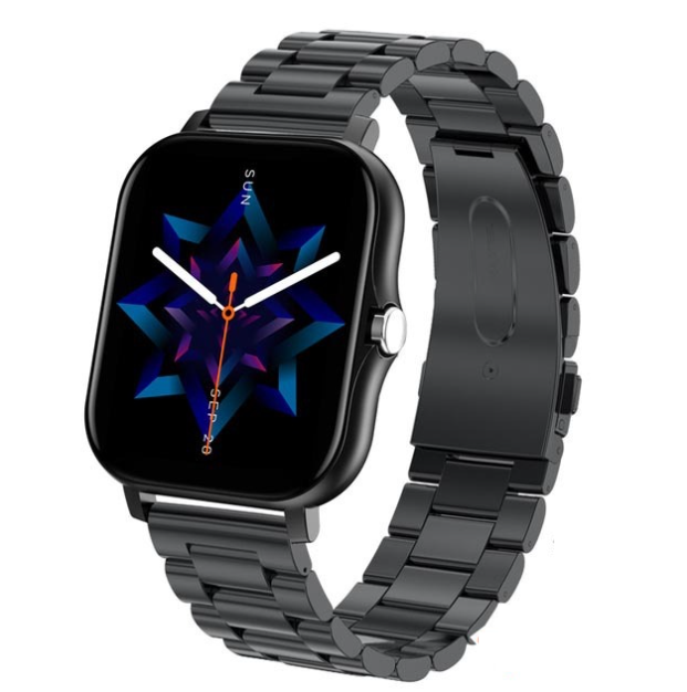 Smart Watch BLACK Compatible to Android and IOS (Waterproof, Sports, Fitness) Men/Women