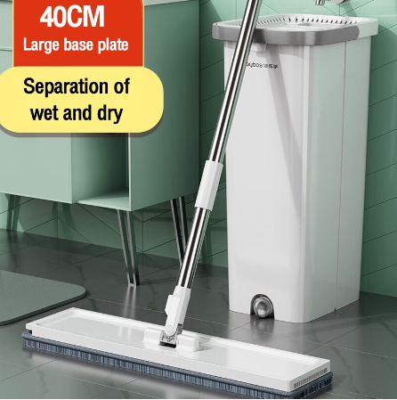 Joybos Floor Mop Self Wash Squeeze Dry Flat Mop 2in1 360 Spin Mop With Bucket Mop Refill Pad