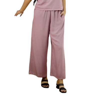 INSPI Chic Boho Square Pants for Women Wide Leg Cotton Highwaist Pink Black Gray Beach Outfit (Old Rose)