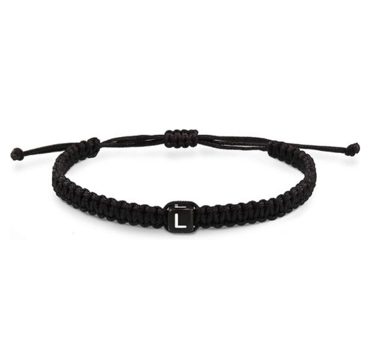 26 Letter Initial Bracelets for Women Teen Girls Woven Rope Braided Graduation Mother's Day Gifts for Her Adjustable A-Z Jewelry L