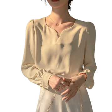 Lovito Women Preppy Plain Cut Out Blouse LNE43202