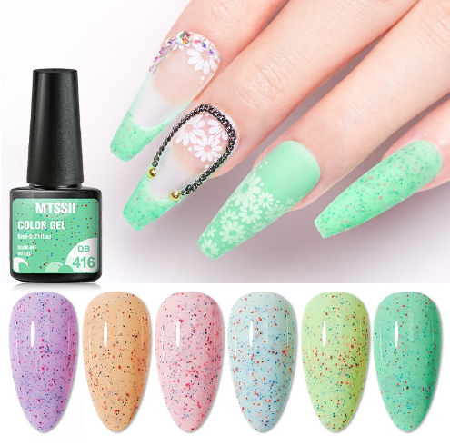 MTSSII Yogurt Gel Nail Polish Soak Off Nail Polish Pink Purple Green Yellow UV Led Gel Polish Summer Nails