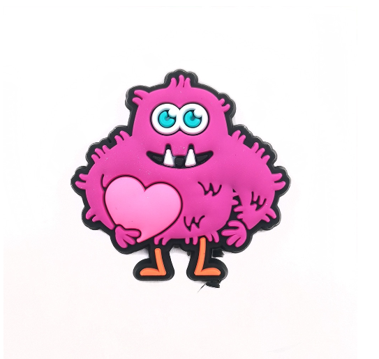 Cute Heart Crocs Charms Mike Wazowski Jibbits Charm Pin Monster University Jibits Crocks for Women Shoes Accessories M3
