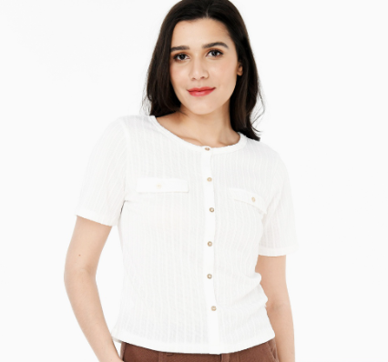 Red Girl Short Slv. RoundNeck Blouse RST12-0591