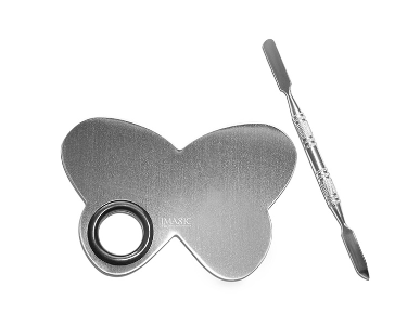 IMAGIC Professional Stainless Steel Butterfly Shape Makeup Nail Eye Shadow Pigments Palette