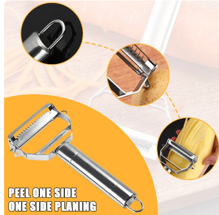 4in1 Vegetable Peeler Stainless Steel Melon Planer Multiple-Function Double-Head Peeler Household Kitchen Cucumber Slicer Tool