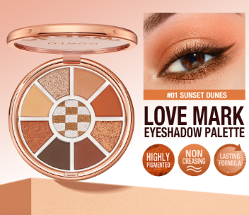 O.TWO.O Eyeshadow Palette 9 Colors High Pigment Long Lasting Matte& Shimmer Velvety Smooth Texture