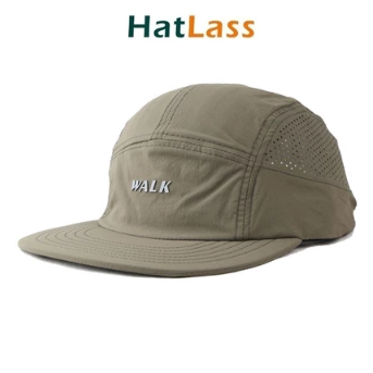 HatLass 5-Panels Baseball Cap/ Breathable Sports Hat Quick-dry Anti-UV Camp Cap Flat Brim Fashion Hat