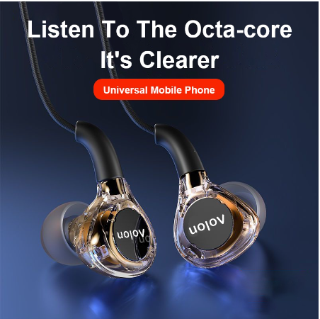 Aolon Wired Type C Gaming Super Bass USB C Stereo Original Earphone With Volume Control Built In Mic