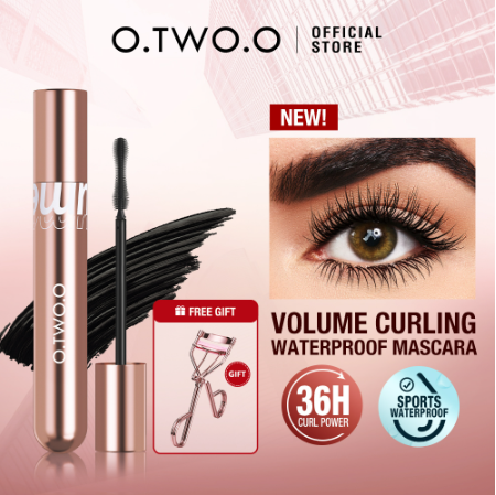 O.TWO.O Mascara Waterproof With Lash Curler Long Lasting 36H Smudge-Proof Mascara Eye Makeup