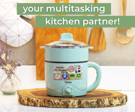 Astron POT STEAMER and MULTI COOKER | (Pastel Green) (1.5L) (600W) | Electric cooker | Electric pot