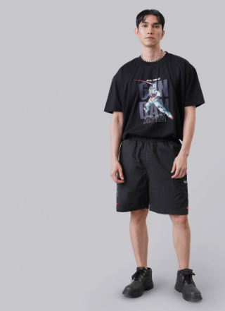 OXGN Mobile Suit Gundam RX-78-2 Cargo Shorts With Detail For Men