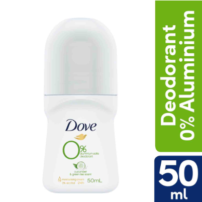DOVE Zero Deo - 0% Aluminum Roll On Cucumber & Green Tea 50ML