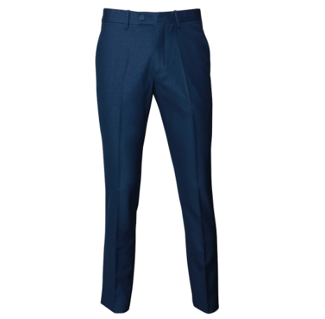 Wall Street Men's Fitted Plain Flat Front Suit Slacks (Blue)