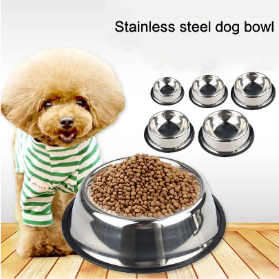 Stainless Dog Bowl Cat Bowl Pet dog cat Plain stainless Steel bowl/water bowl COD