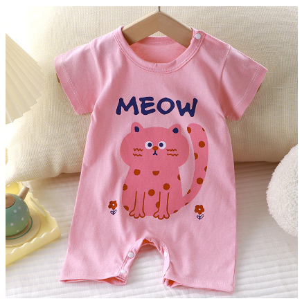 Cotton Baby Girls Bodysuit Pink Unicorn Cartoon Print Baby Romper Baby Onesies BR8