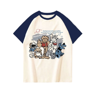 Lovito Women Cartoon Oversized T-Shirt LNE21018 (Apricot)