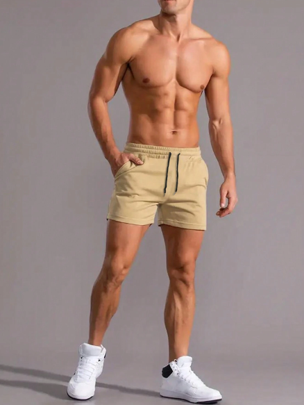 Manfinity Homme Loose Fit Men's Drawstring Waist Shorts With Slant Pockets