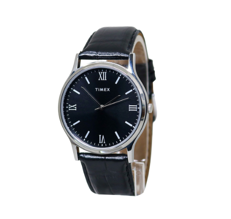 Timex Analog Black Leather Analog Quartz Watch For Men TW00NTD13E CLASSICS