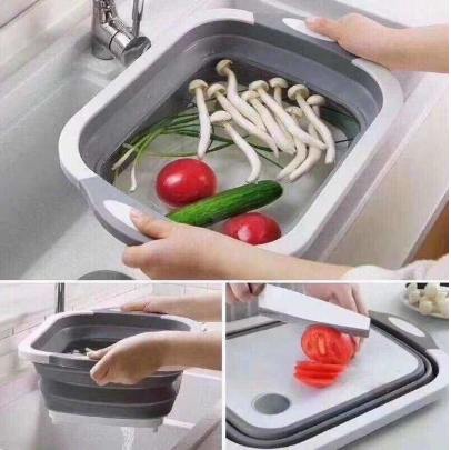 3 in 1 Folding Chopping Cutting Board Drain Basket