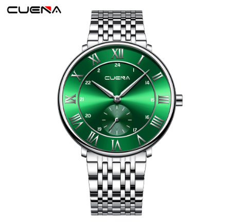 CUENA Men's Watch Original Brand Simple Fashion Sports Stainless Steel Waterproof 6005 03