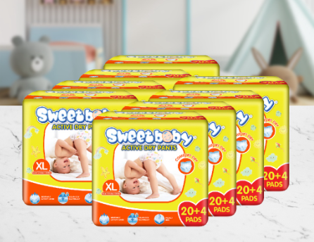 SWEETBABY ACTIVE DRY PANTS XL 20+4 x 8 PACKS