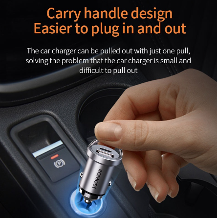Romoss AU20T 20W Fast Car Charger Type-C & USB A Dual Port Output Car Adapter