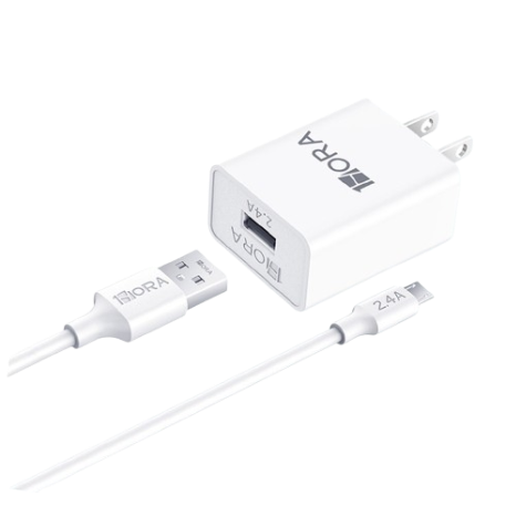 1HORA 2.4A Fast Charger for Android Micro USB 12W Fast Charging Set Adaptor with 1Meter Micro USB Cable for oppo samsung GAR124