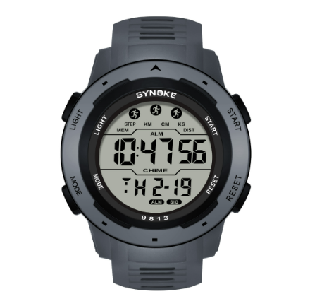 SYNOKE Brand Fashion Sport Watch For Men Waterproof Alarm Digital Electronic GRAY