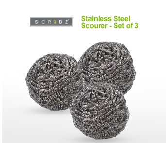 Scrubz  Premium Stainless Steel Scourer Set of 4.5x5 cm Tough Kitchen Cleaning