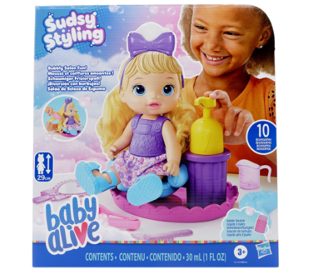 Baby Alive Sudsy Styling Blonde Hair Playset