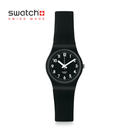 Swatch Lady Lady Black Single LB170E Black Silicone Strap Watch