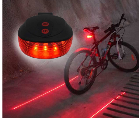 Bicycle LED Taillight Safety Warning Light 5 LED+2 Laser Night Mountain Bike Rear Light Tail Light Lamp Bycicle Light
