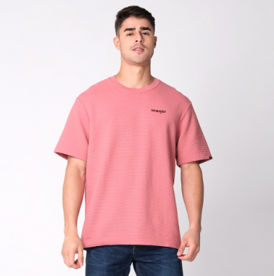 Wrangler Men's Chest Logo T-Shirt in Withered Rose Color