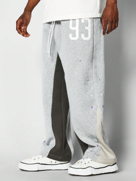 SUMWON Loose Fit Baggy Joggers With Paint Print