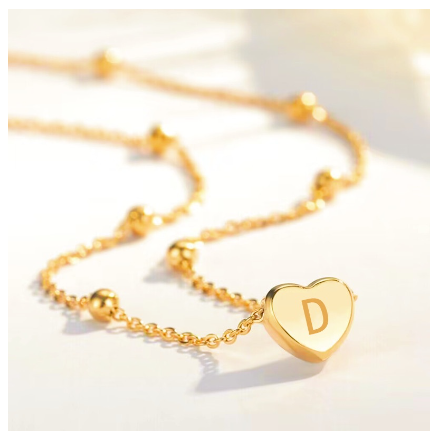 Kwintas Stainless Steel Necklace For Women 18K Gold A-Z Titanium Steel Pendant Accessories Jewelry Gift D