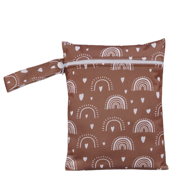 18x25cm Baby Diaper Bag Cartoon Print Wet Dry Bags Nappy Zipper Handbag Stroller Carry Pack Travel Outdoor Wet Diaper Storage Bags s5