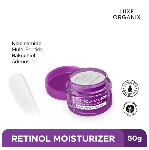 Luxe Organix Retinol + Bakuchiol Overnight Radiant Glow Botox Lifting Moisturizer 50g