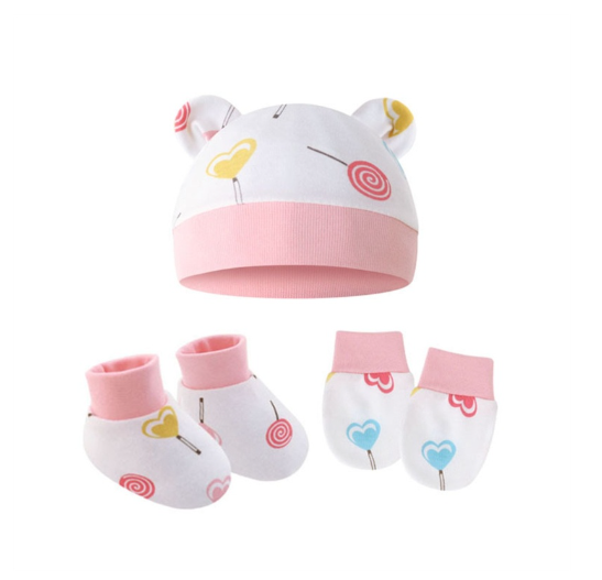 Some Baby Beanies Gloves Sock Set Newborn Baby Mittens No Scratch No Scratch Mittens S10