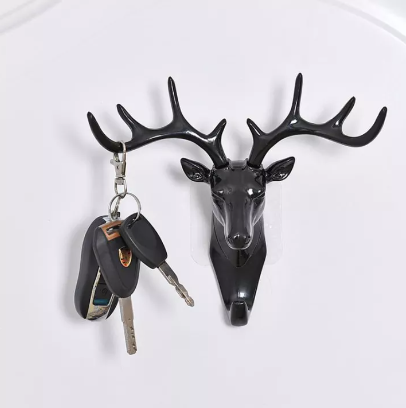 Antler Adhesive Wall Hook Key Holder Letter Rack Hanger Hanging Decor Coat