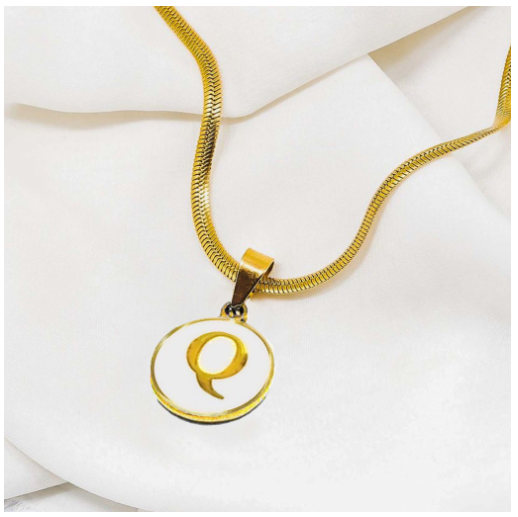 Laj 18k Gold Stainless Steel Initial Necklace SLP07  with LX873D NoFreeBox Q