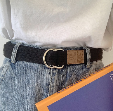 Ladies Belt Fashion Waist Belts women men with Gold Double O-Ring Buck Belts
