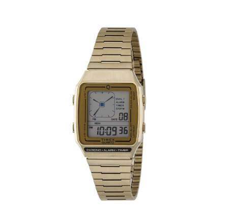 Timex Q Timex Lca Gold Stainless Steel Digital Watch For Men TW2U72500 STYLE