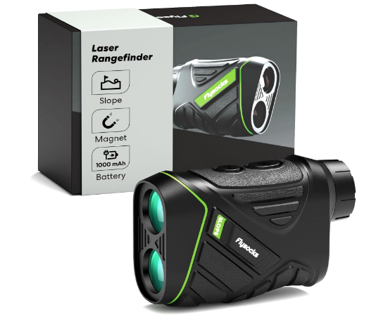 Flysocks Golf Rangefinder with Slope, 1200 Yards Laser Range Finder, 7X Magnification, Rechargeable Range Finders Golfing with Flagpole Lock Vibration, Magnetic Strip, Golf Accessories for Hunting