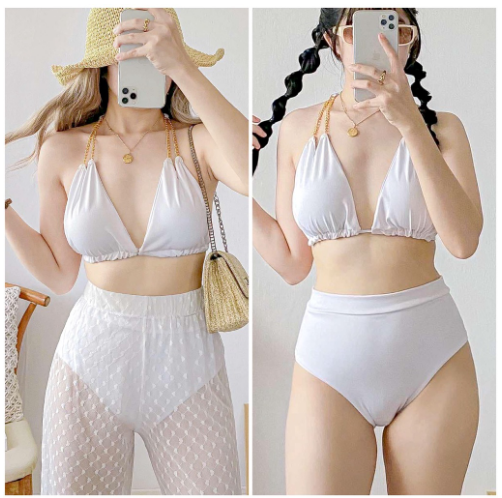 MAX CHAIN BIKINI SWIMSUIT / NYLON SPANDEX FABRIC / FIT UP TO SEMI-LARGE / PADDED BRA