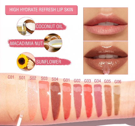 PINKFLASH Shimmer Plumping Lipstick Moisturizing Lip Care Non Sticky Formula Lip Tint