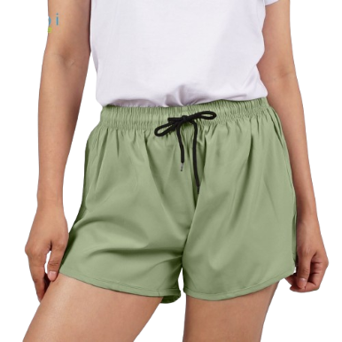 INSPI Running Shorts for Woman Short Summer Korean Taslan Pambahay plus size Black Beach outfit (Light Olive)