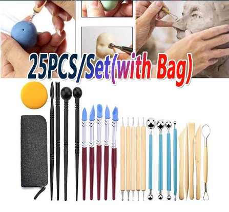 Art Crafts Clay Sculpting Kit Sculpt Smoothing Wax Carving Pottery Ceramic Tools Polymer Shapers